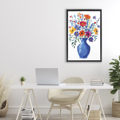 Colorful Bouquet Blue Floating Frame, Design By Lsr Design Studio
