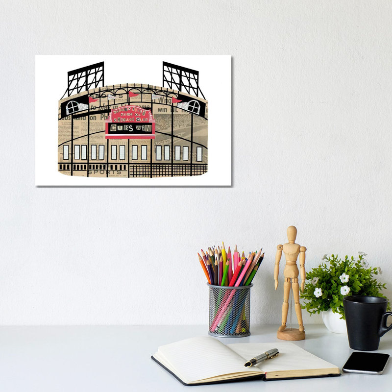 «Wrigley Field» par Paper Cutz, impression sur toile tendue, H 8 po x l 12 po x P 0,75 po