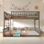 Lit double superposé au-dessus d'un grand lit double, gris - détachable pour une installation personnalisée offrant un soutien solide et un sommeil réparateur