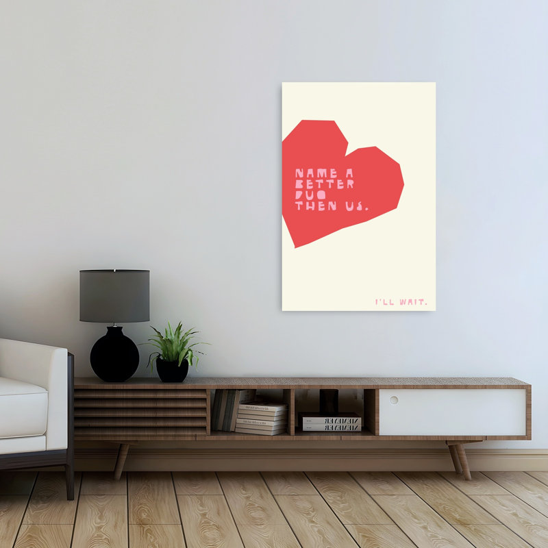 «Love Duo Heart», reproduction d'art audacieuse et abstraite, 48" H x 32" W