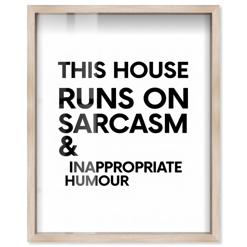 «Jokes and Jabs Joint Shadowbox Print Quotes Art Prints» par Art Remedy, H 31 po x l 25 po, Crème, crème