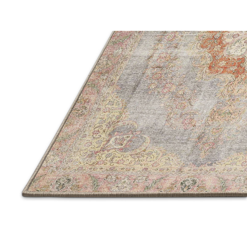 Tapis traditionnel vert / beige, Rectangle 7 pi x 10 pi