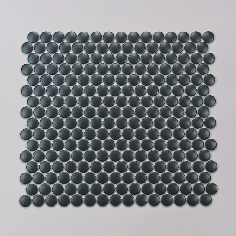 Carreau de mosaïque rond en porcelaine matte 3/4 po x 3/4 po Marin, Marée de minuit