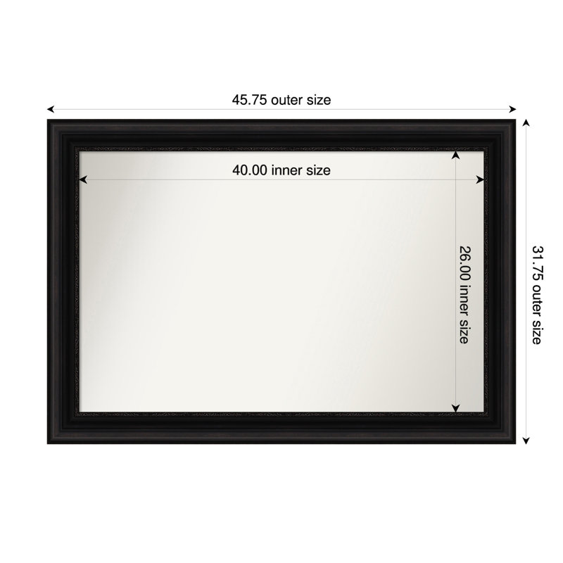 Miroir mural Senaiya, Rectangle, 31,75 po x 45,75 po