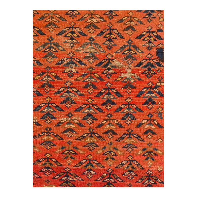 Tapis de couleur rouille noué à la main de conception unique 8 pi 3 000 000 000 pi 1 po x 3 pi 8 po Denette