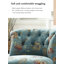 American Style Blue Fabric Accent Chair with Birch Frame for Home Use