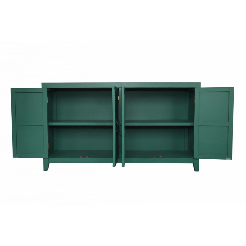 59"Green Accent Cabinet with 4 Doors