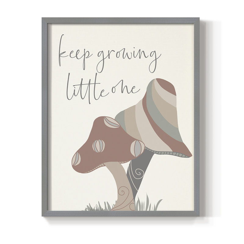 Keep Growing Framed Print - Solid Wood, 30" H x 24" W, Gray