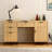 Fluted Executive Desk And File Storage Cabinet With Metal Base-1012906411
