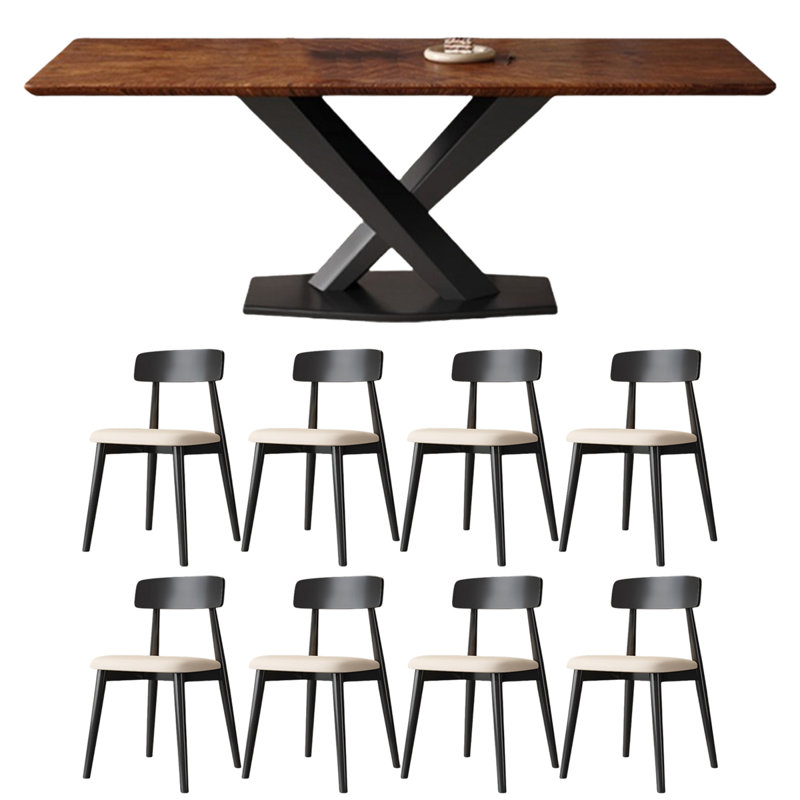 Solid wood black walnut rectangular dining table