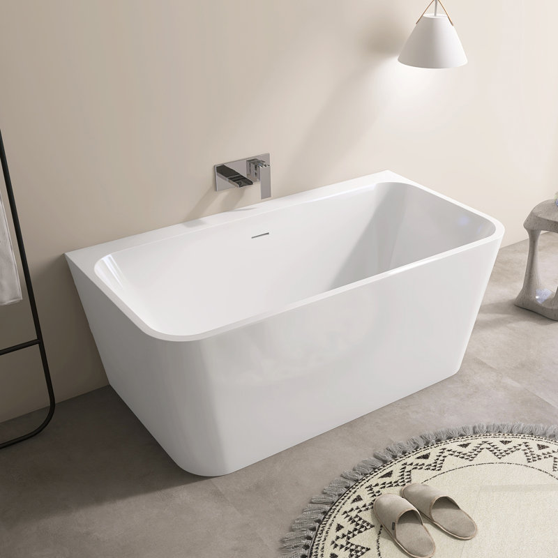 55‘’ Freestanding Soaking Acrylic Bathtub