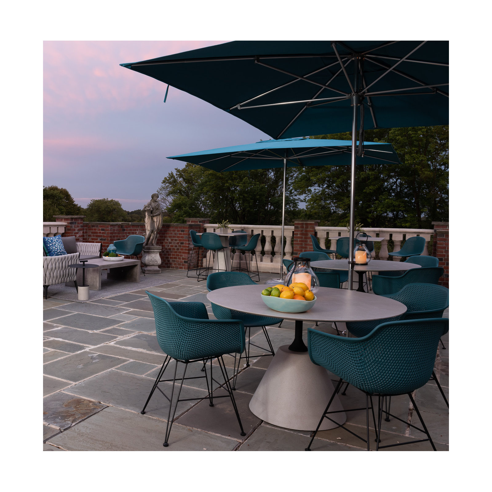 Broadway Stone Outdoor Dining Table, 47" W x 47" L x 30" H