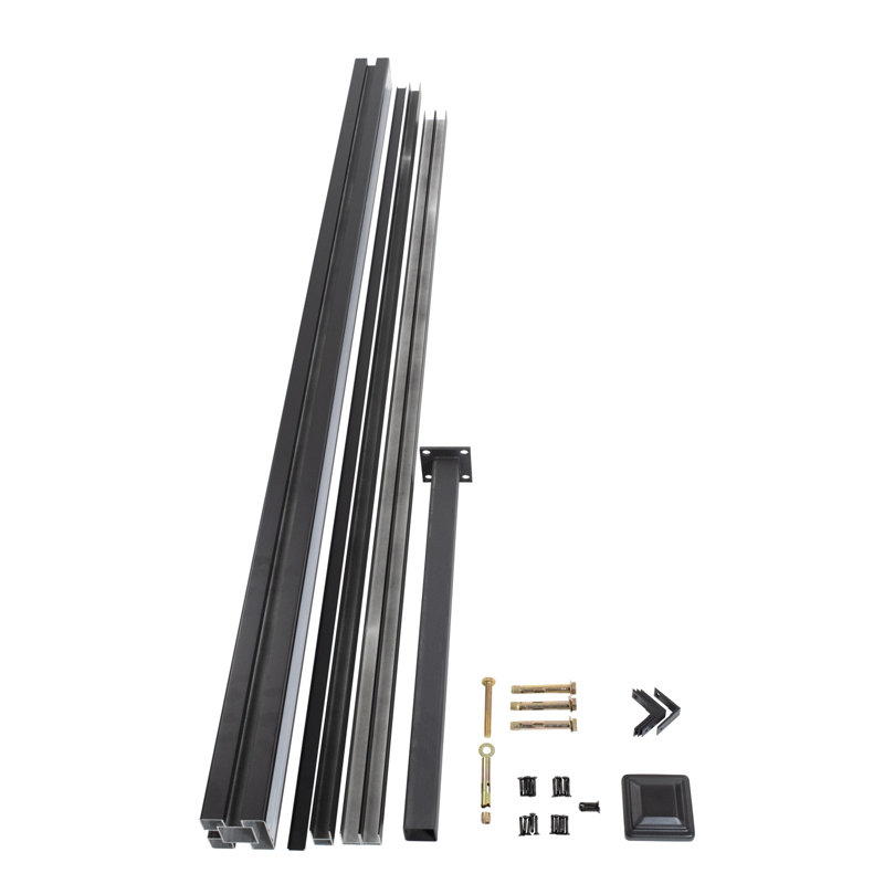 67" Horizontal WPC Composite Privacy Fence Kit with 72" Aluminum Post, 12 Wood-Grain Slats for Outdoor Patios and Gardens