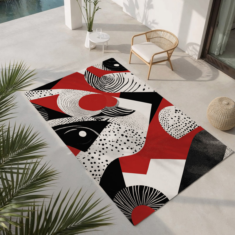 Celestial Blaze Indoor And Outdoor Area Rug, Rectangle 9' x 12'