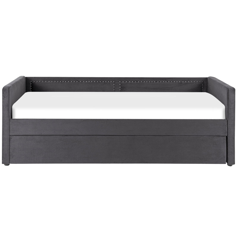 Airianna Upholstered Daybed with Trundle, Grey