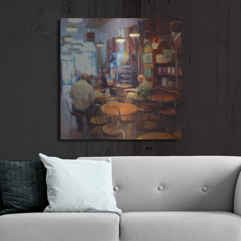  «Café» par Erica Pollock Norelius, art mural en métal, 36 po x 36 po, H 36 po x l 36 po