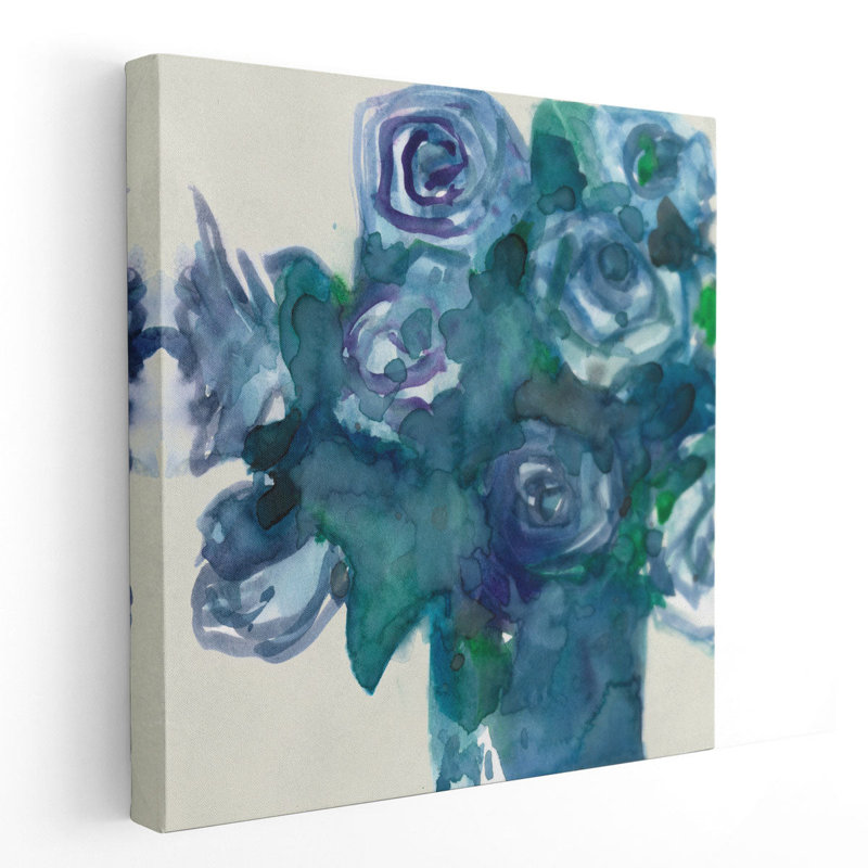 «Turquoise Bunch I», reproduction d'art sur toile, H 12 po x l 12 po