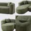 Canapé modulaire à dossier incurvé de 109,4 po, canapé en forme de L avec méridienne orientée vers la gauche et 2 coussins décoratifs, canapé en chenille pour salon et appartement, sans assemblage requis-2006659113-2006659115