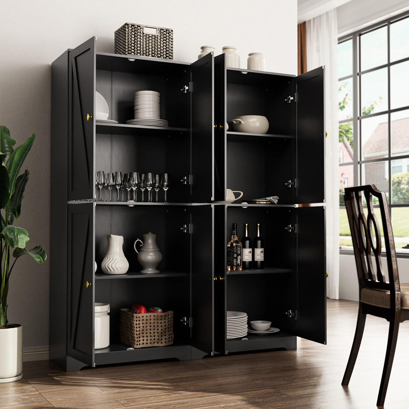 Armoire garde-manger de 72 po de hauteur, Noir