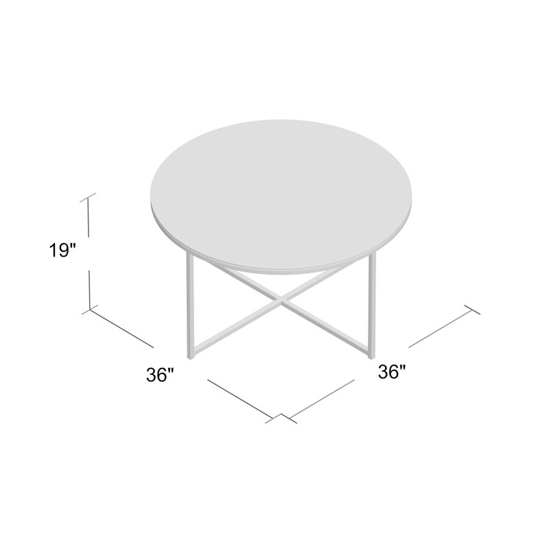 Table basse avec pieds croisés Wasser, Chrome