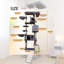 84" H 6-Tier Dark Grey Cat Tree - Sisal Posts, Condo, Hammock, Top Perch, Anti-Tip Kit