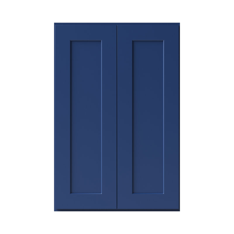 Armoire de cuisine en bois massif prête à assembler, H 36 po x l 24 po x P 12 po, Shaker bleu