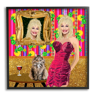 " Famous Country Singer Blonde Playful Dolly Abstract Pattern " Graphic Art Print