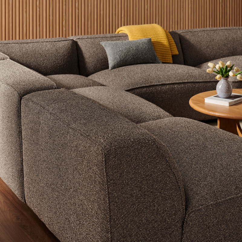 Canapé modulaire Auren 5 pièces Auren, Earth Boucle, 26.4" H x 125.3" W x 125.3" D