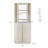 67.9" Tall Corner Bar Storage Cabinet w/ Rotating Wine Rack, White Sand