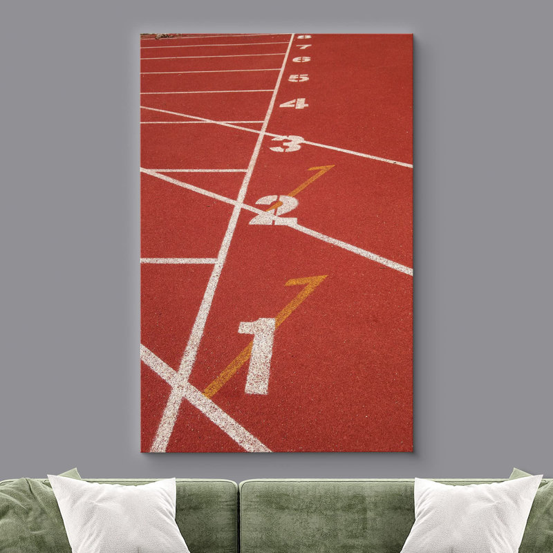 Photographie d'athlètes sportifs en caoutchouc rouge numérotée rouge Urban Urban, H 36 po x l 24 po