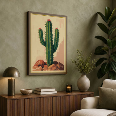 Saguaro Study Botanical - Wrapped Canvas