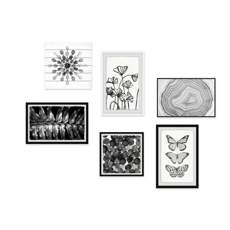 Turnalar 'Fleur de Noir' Hexaptych