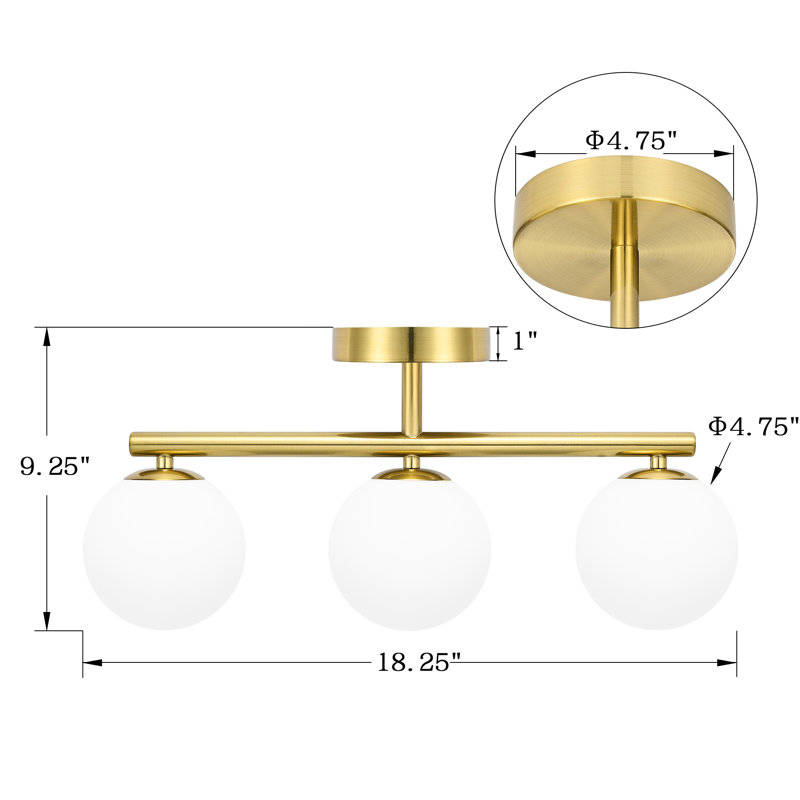 Éclairage de salle de bain à 3 lumières à intensité variable Darma
