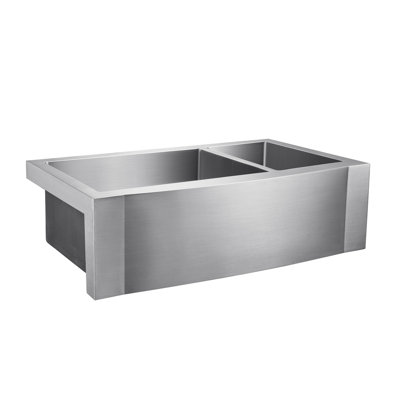 Cervantes 33'' L Farmhouse / Apron Double Bowl Stainless Steel Kitchen Sink