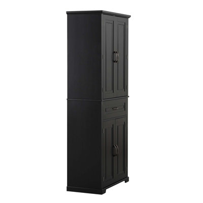 Armoire de rangement de salle de bain avec portes et tiroir, plusieurs espaces de rangement, tablette réglable