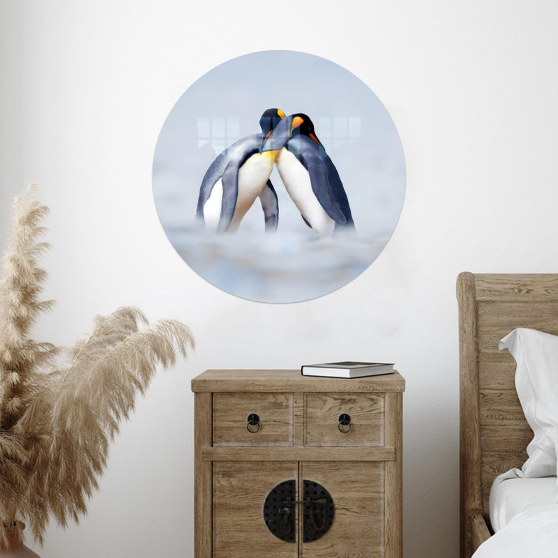 Élégant art mural en verre trempé à thème de pingouin parfait pour la décoration intérieure et cadeau idéal pour les amoureux des animaux