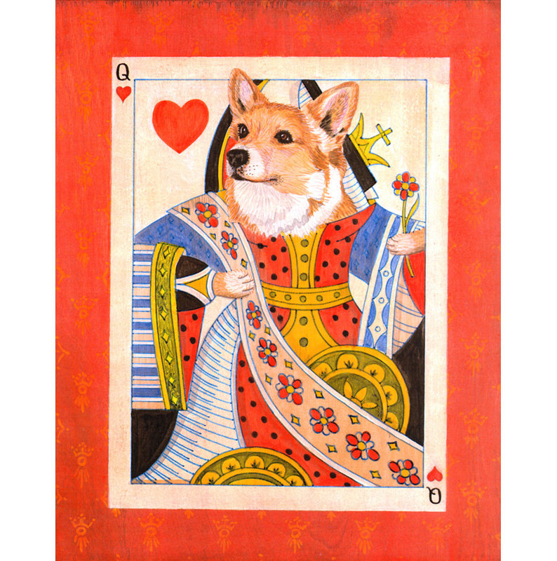 Corgi Queen of Hearts, H 35 po x l 28 po