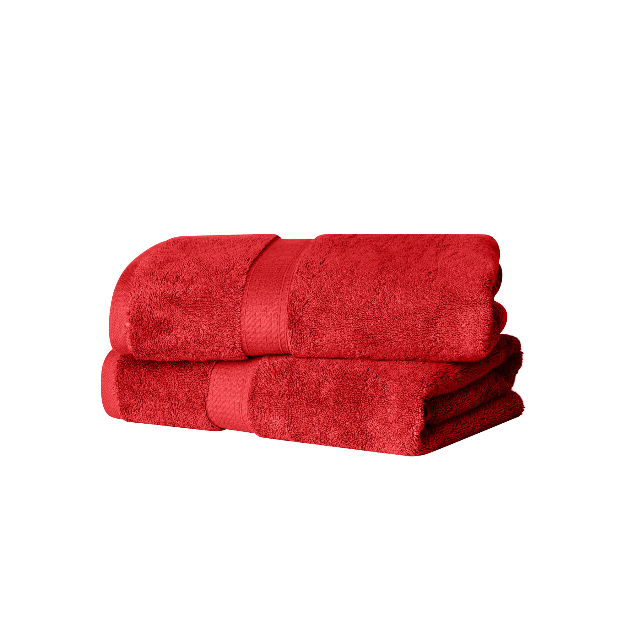 Renata 800 GSM 2 Piece Certified Egyptian Cotton Bath Towel Set , Red
