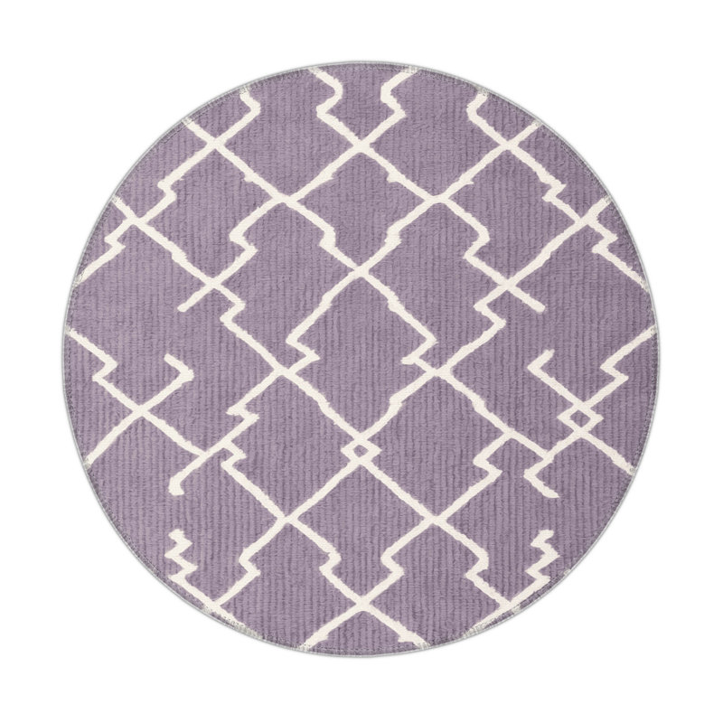 Tapis intérieur et extérieur rose Trellis, Rond 5 pi