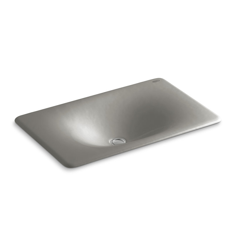 Iron Tones® Metal Rectangular Drop-In Bathroom Sink, Cashmere