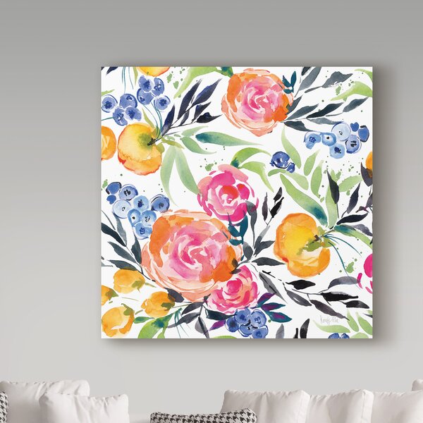 Trademark Global Kristy Rice Poppies Peach Pattern Canvas Art