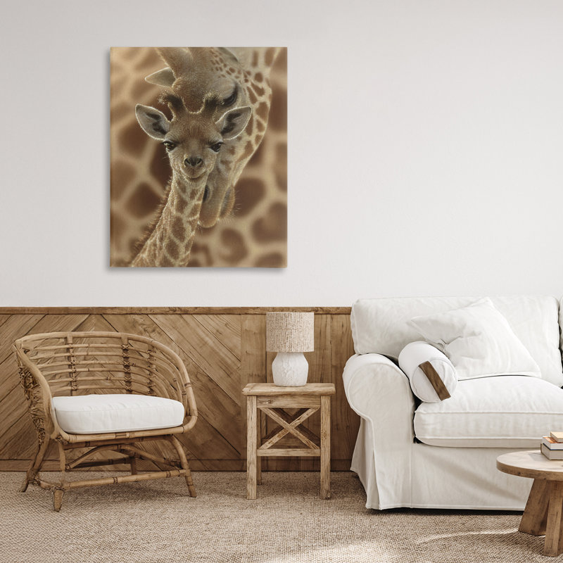 Toile «Newborn Giraffe Calf», conception par Collin Bogle, H 30 po x l 24 po
