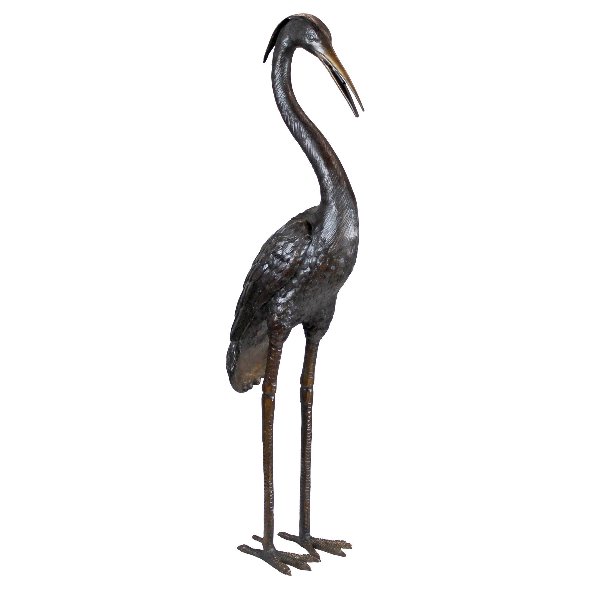 Design Toscano Medium Heron Head High Cast Garden Statue | Wayfair