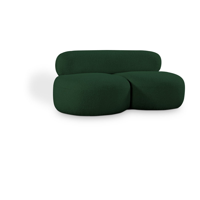 Isia Upholstered 65'' Loveseat, Green Boucle Fabric