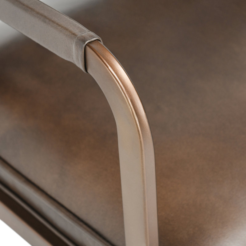 Fonda Leather Dining Chair, Brown/Copper
