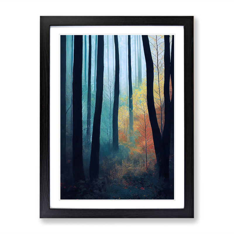 XV1022-471X Adventure In The Forest - Print, Black Framed, 36cm H x 27cm W, White