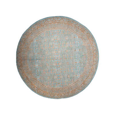 Hand Knotted Loom Wool Eco-Friendly Area Rugs - 3' x 5', Rectangle, Light Blue Color, Oriental Design, High Pile Thick Handmade Anti Skid Area Rugs for Living Room, Bed Room