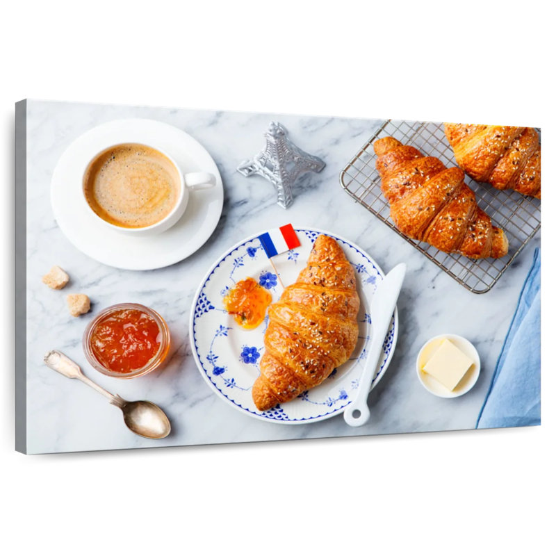 Yarlin, croissants français et café, H 32 po x l 48 po