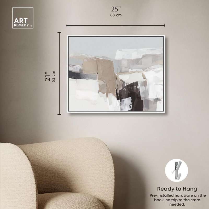 "Linear Impressions II", impression sur toile par Art Remedy, cadre blanc, 24 x 20, H 21 po x l 25 po, Cadre blanc