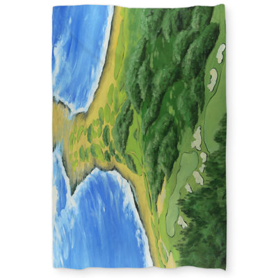 Golf Course on the Coast Duvet Cover | Scenic Green Home Decor